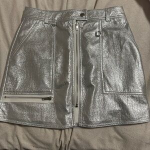 Carmar Silver Metallic Mini Skirt